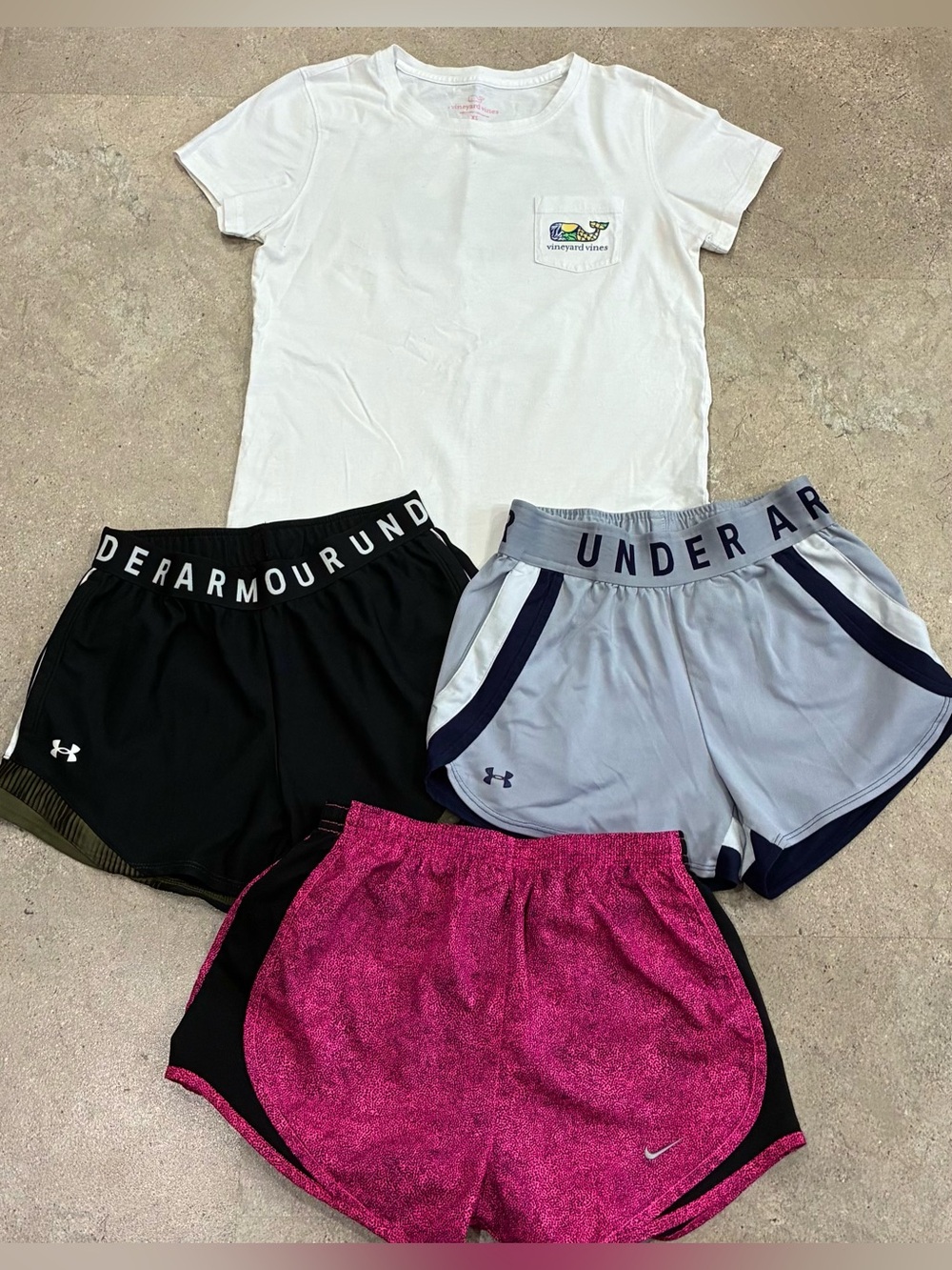 Womens UNDER ARMOUR/VINEYARD VINES Athletic Shorts & Shirt Lot, sz XS
